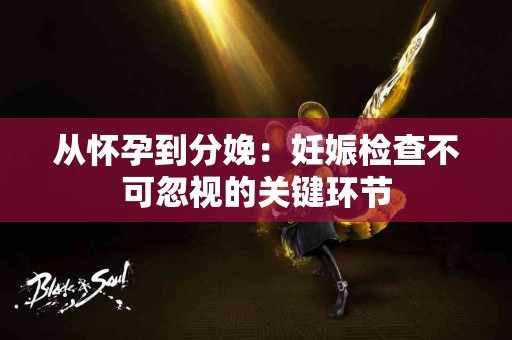 从怀孕到分娩：妊娠检查不可忽视的关键环节
