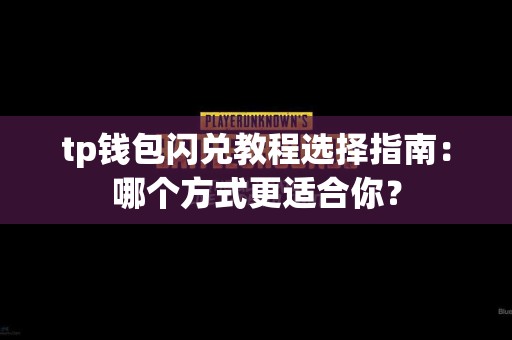tp钱包闪兑教程选择指南：哪个方式更适合你？