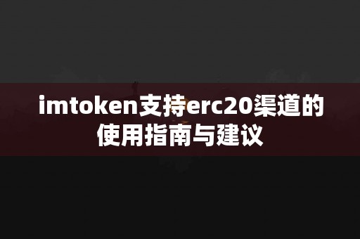 imtoken支持erc20渠道的使用指南与建议